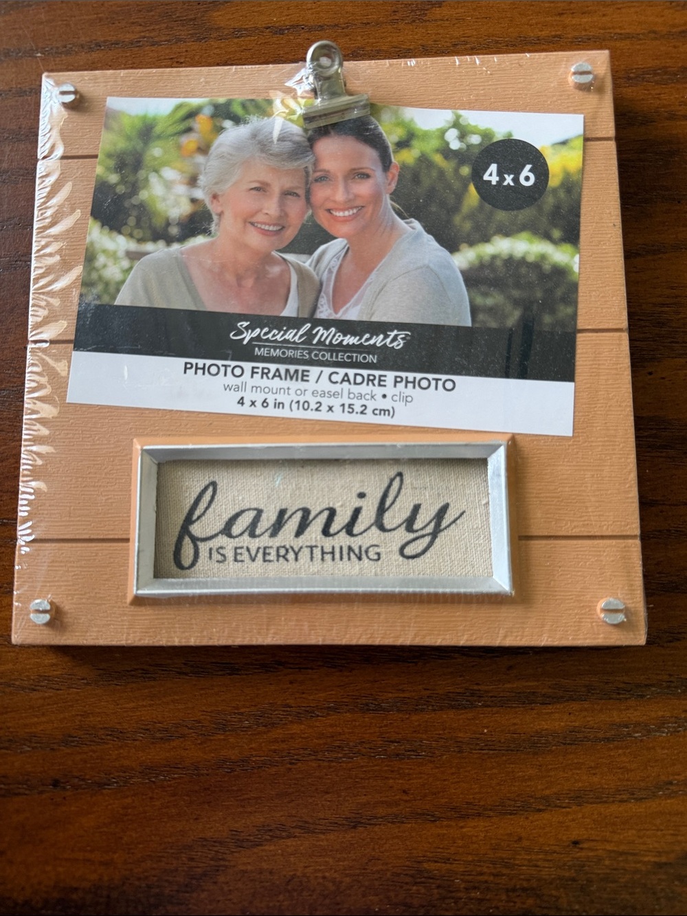 Special Moments Peach Wood Frame with Silver Accents